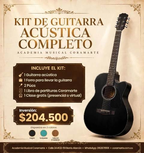 Guitarra acústica + 1 Clase gratis