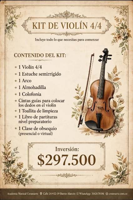 Violin acústico + Obsequio de 1 Clase gratis