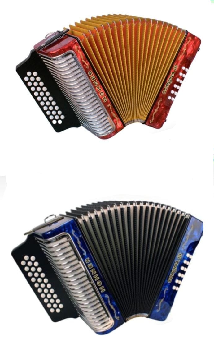 Acordeón Vallenato IIl Coronas Hohner + Pechera Incluida